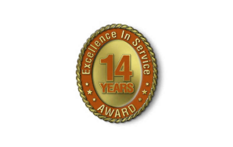 Excellence in Service - 14 Year Award